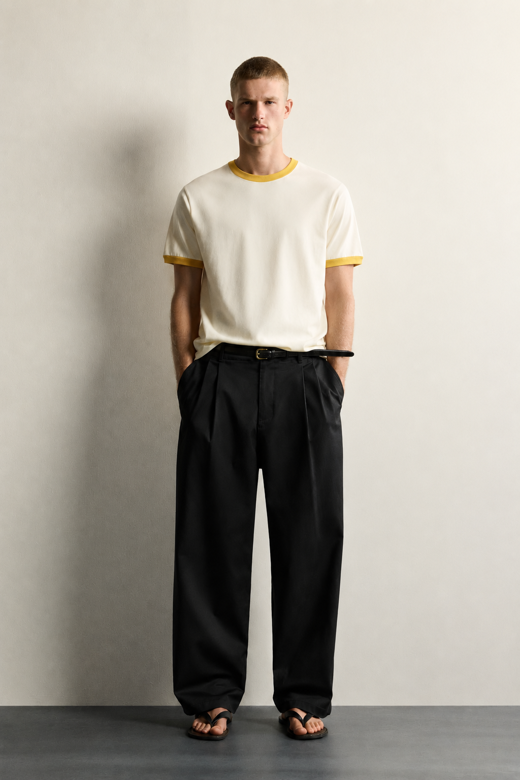 BUTTER AND YELLOW RINGER TEE