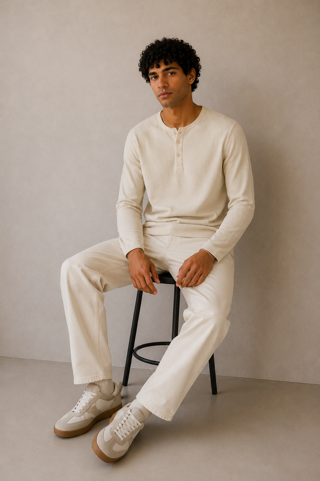 BUTTER WAFFLE HENLEY