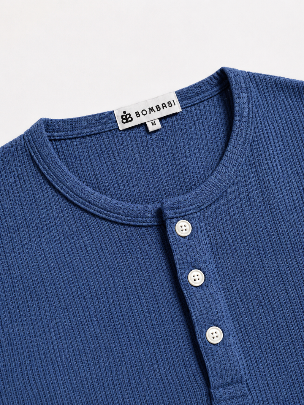 WAFFLE HENLEY REGULAR FIT BLUE