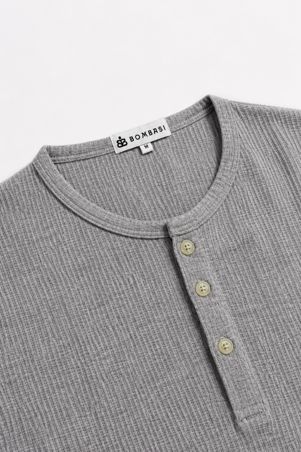 WAFFLE HENLEY REGULAR FIT GREY