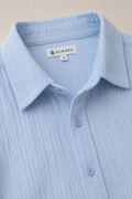 GAUZE BOXY FIT SHIRT SKY