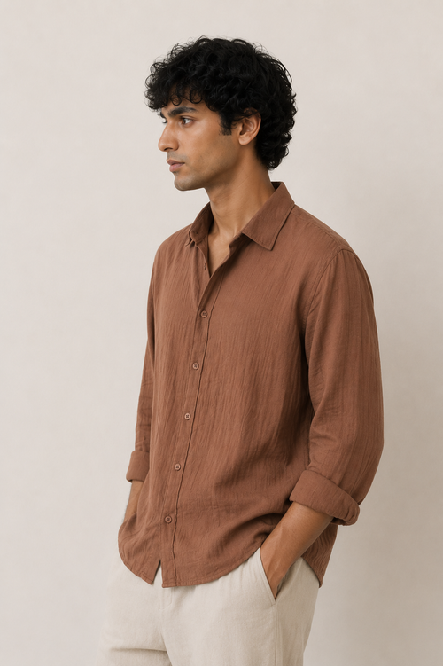 GAUZE SHIRT EARTH