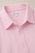 GAUZE BOXY FIT SHIRT CHERRY