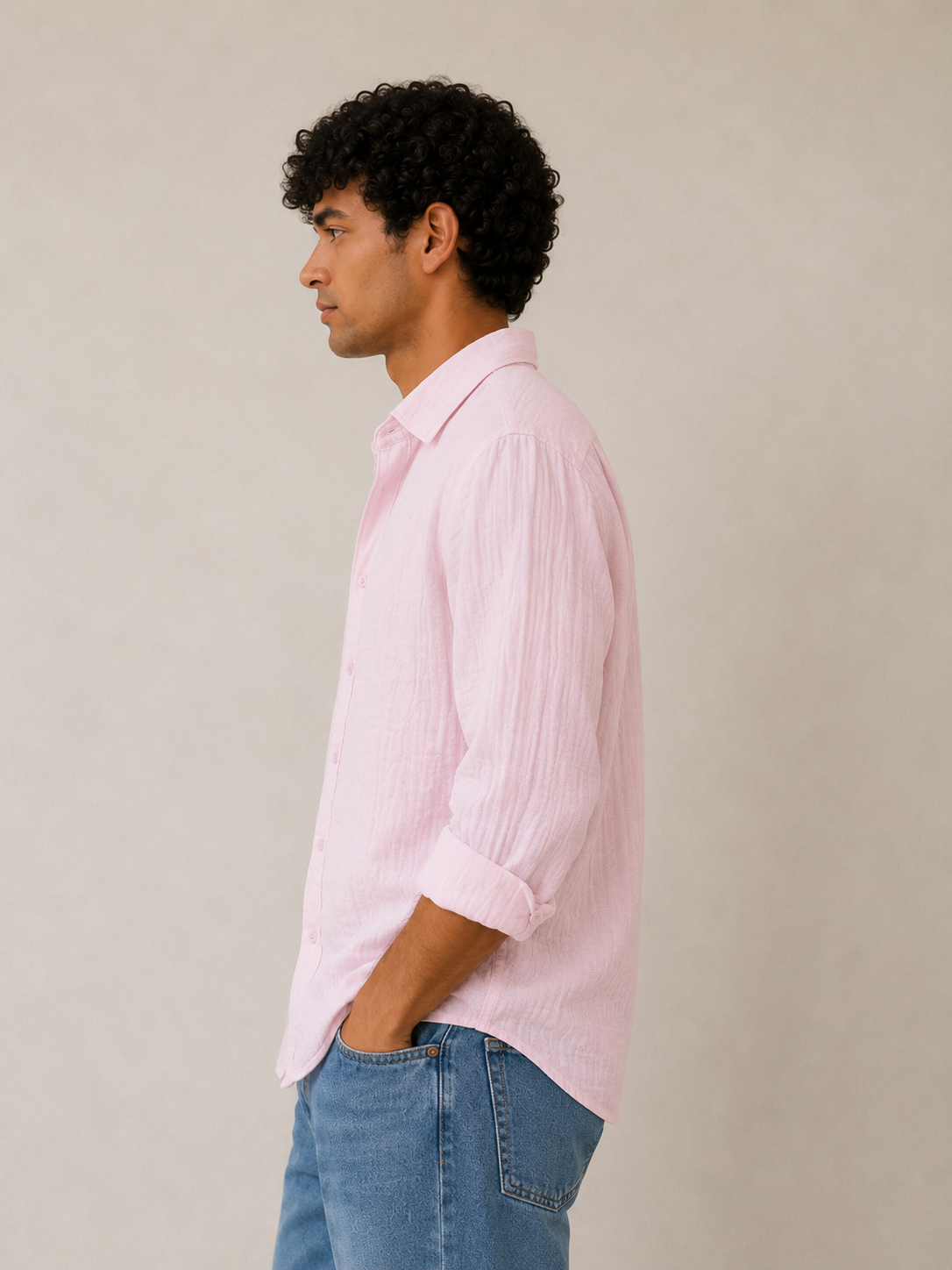 GAUZE BOXY FIT SHIRT CHERRY