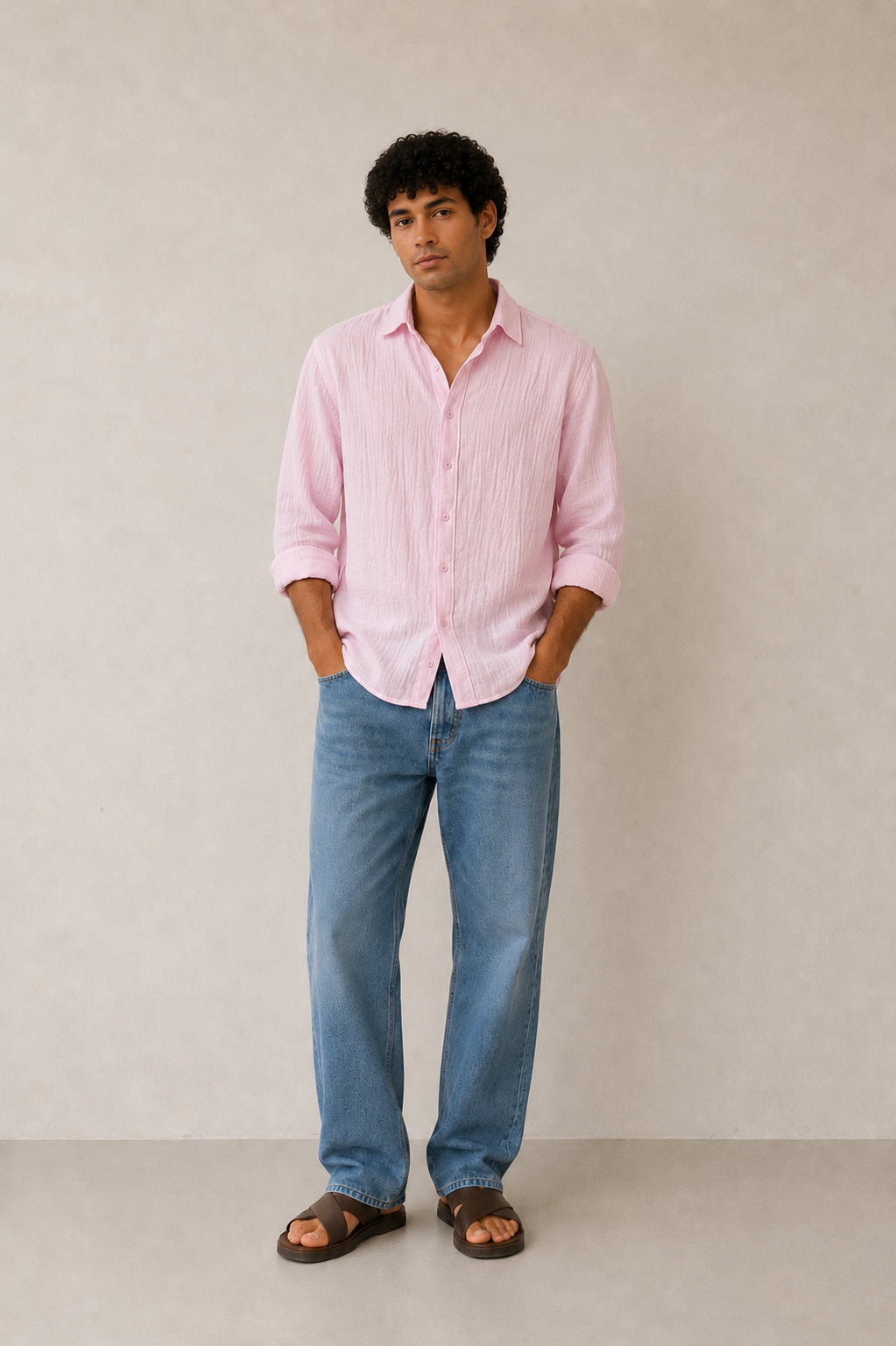 GAUZE BOXY FIT SHIRT CHERRY